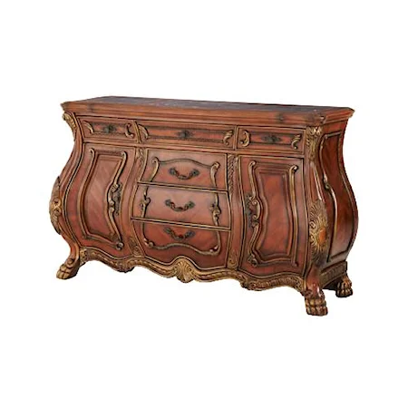 Carved Sideboard with Doors